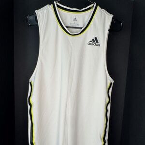 Adidas Tank Top + Mesh Shorts Set - Black and Yellow S